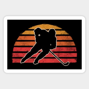 Retro Vintage Ice Hockey Silhouette Gift For Skater Magnet